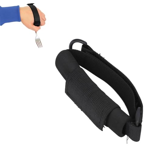Adaptiver Utensilienhalter, Verstellbare Universalmanschette Esshilfen Utensilienhalterband für ältere Menschen, schwacher Griff, eingeschränkte Mobilität, Behinderung, Schlaganfall von Agatige
