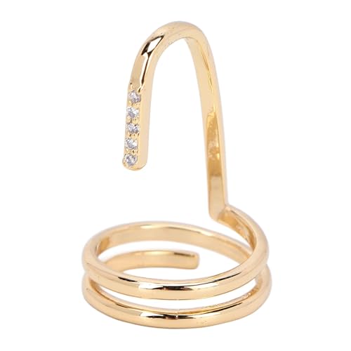 Fingernägel-Ring für Frauen und Mädchen, modischer dekorativer Nagelring, Fingerspitzen-Schmuck-Nagel-Kunst-Ring, Maniküre-Ring, Nagel-Kunst-Zubehör(3050Gold) von Agatige