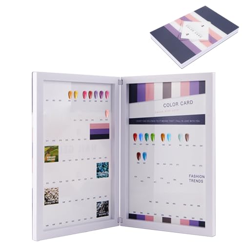 Nagel-Display-Buch, 98 Farben Nagelgellack-Display-Diagramm-Buch, gefälschte Tipps Maniküre-Muster-Farbkarte für Nagelstudios, DIY-Nagelkunst zu Hause von Agatige