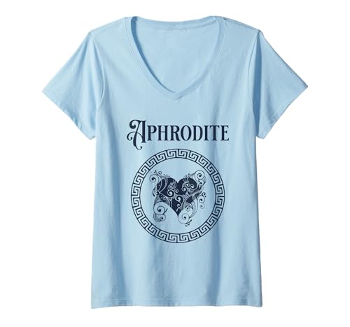 Damen Aphrodite-Symbol griechische Göttin T-Shirt mit V-Ausschnitt Damen Aphrodite-Symbol griechische Göttin T-Shirt mit V-Ausschnitt von Agema-Bekleidung