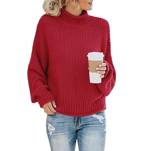 Agess Damen Sweater Damen Pullover Warm Grobstrick Pulli Strickpullover Damen Grobmaschig Oversize Strickpulli Oberteil Winterpullover Grobstrickpullover Damen Pulli (18,XXL,XXL) von Agess