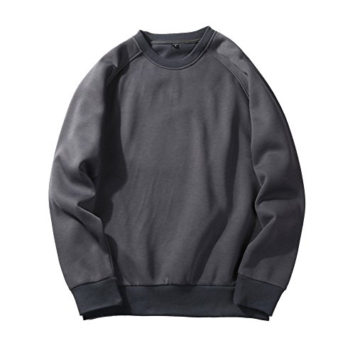 Agess Pullover Herren Warm Sweatshirt Männer Crew Neck Sweat Herbst und Winter Arbeitspullover Basic Bluse (7,L,L) von Agess
