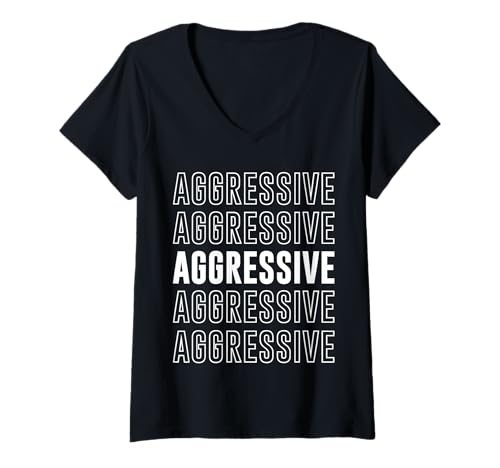 Damen Aggressiv T-Shirt mit V-Ausschnitt Damen Aggressiv T-Shirt mit V-Ausschnitt von Aggressive Apparel