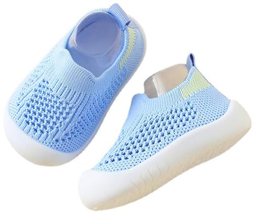 Aggroot Baby Lauflernschuhe Kinder Barfußschuhe Hausschuhe für Mädchen Jungen Baby Schuhe Atmungsaktive Sneaker Babyschuhe rutschfeste,22/23 EU=CN14.5,Blau 055 von Aggroot