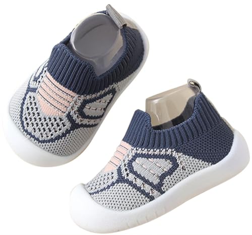 Aggroot Baby Lauflernschuhe Kinder Barfußschuhe Hausschuhe für Mädchen Jungen Baby Schuhe Atmungsaktive Sneaker Babyschuhe rutschfeste,Blau,20/21 EU=CN13.5 von Aggroot