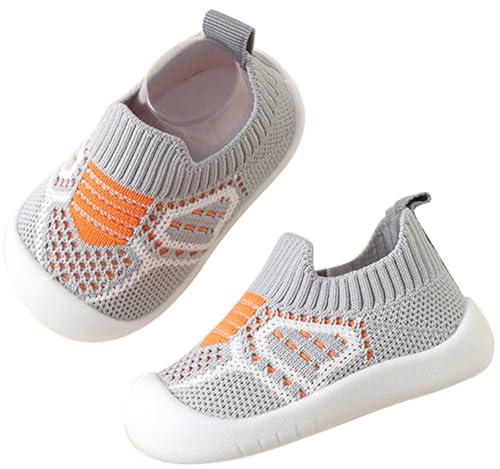 Aggroot Baby Lauflernschuhe Kinder Barfußschuhe Hausschuhe für Mädchen Jungen Baby Schuhe Atmungsaktive Sneaker Babyschuhe rutschfeste,Grau,22/23 EU=CN14.5 von Aggroot
