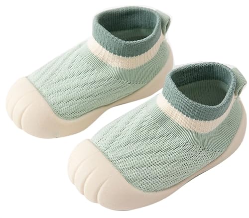 Aggroot Krabbelschuhe Baby Hausschuhe für Jungen Jungen Schuhe Atmungsaktive Lauflernschuhe Kleinkind Sockenschuhe rutschfeste Babyschuhe,18-24 Monate/Label 13.5,Grün von Aggroot