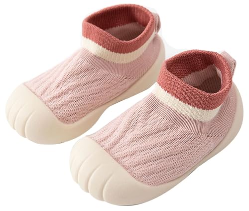 Aggroot Krabbelschuhe Baby Hausschuhe für Jungen Jungen Schuhe Atmungsaktive Lauflernschuhe Kleinkind Sockenschuhe rutschfeste Babyschuhe,18-24 Monate/Label 13.5,Rosa von Aggroot