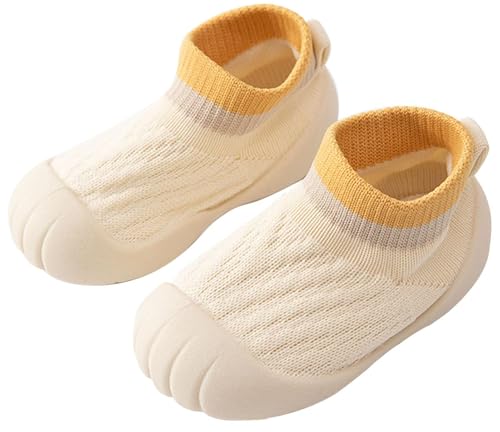 Aggroot Krabbelschuhe Baby Hausschuhe für Jungen Jungen Schuhe Atmungsaktive Lauflernschuhe Kleinkind Sockenschuhe rutschfeste Babyschuhe,18-24 Monate/Label 13.5,Weiß von Aggroot