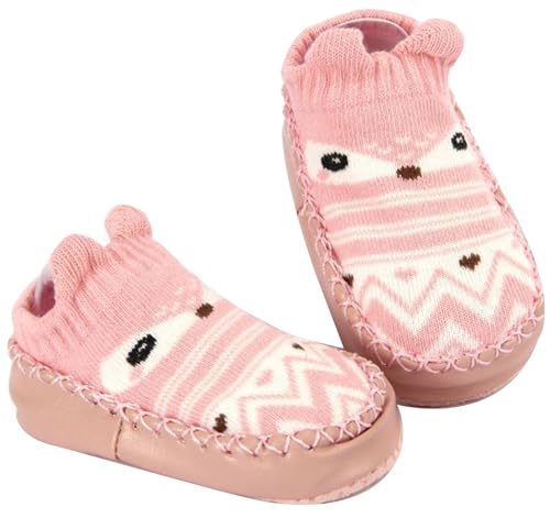 Aggroot Krabbelschuhe Baby rutschfeste Sockenschuhe Lauflernschuhe Kinder Stoppersocken Baby Anti Rutsch Socken Schuhe Baby Sock für Mädchen Jungen von Aggroot