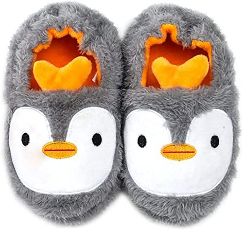 Aggroot Plüsch Hausschuhe für Mädchen Jungen Pantoffeln Winter Baumwolle Pantoffeln Kleinkind Wärme Weiche Bequem Hausschuhe Flauschige rutschfeste Slippers, Grau,25/27 EU=CN9/10 von Aggroot