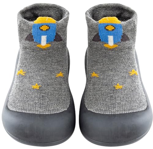 Aggroot Sockenschuhe Baby Krabbelschuhe Mädchen Jungen Lauflernerschuhe rutschfeste Cartoon Weicher Stricken Babybodenschuhe von Aggroot