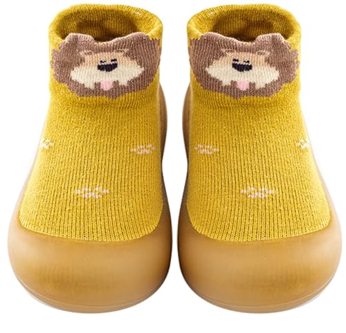 Aggroot Sockenschuhe Baby Krabbelschuhe Mädchen Jungen Lauflernerschuhe rutschfeste Cartoon Weicher Stricken Babybodenschuhe von Aggroot