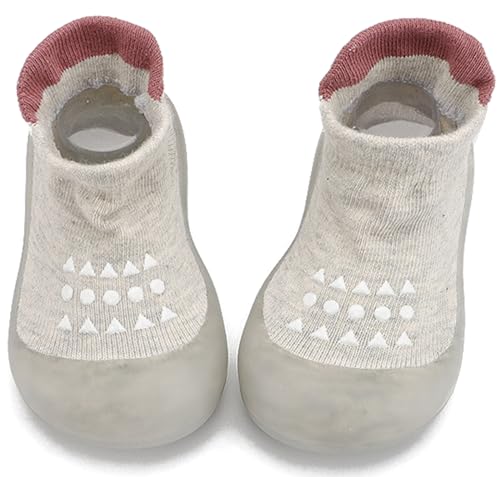 Aggroot Sockenschuhe Baby rutschfeste Lauflerner Schuhe Kleinkind Weicher Stricken Hausschuhe Kinderschuhe Babybodenschuhe für Mädchen Jungen,12-18 Monate/CN22-23,Grau von Aggroot