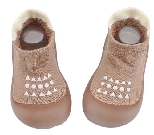 Aggroot Sockenschuhe Baby rutschfeste Lauflerner Schuhe Kleinkind Weicher Stricken Hausschuhe Kinderschuhe Babybodenschuhe für Mädchen Jungen,18-24 Monate/CN24-25,Kaffee von Aggroot