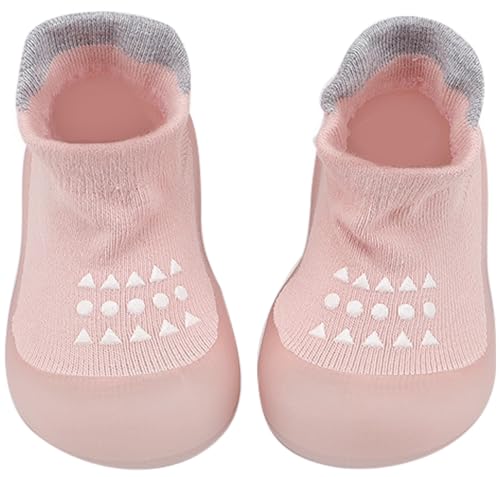 Aggroot Sockenschuhe Baby rutschfeste Lauflerner Schuhe Kleinkind Weicher Stricken Hausschuhe Kinderschuhe Babybodenschuhe für Mädchen Jungen,6-12 Monate/CN20-21,Rosa von Aggroot