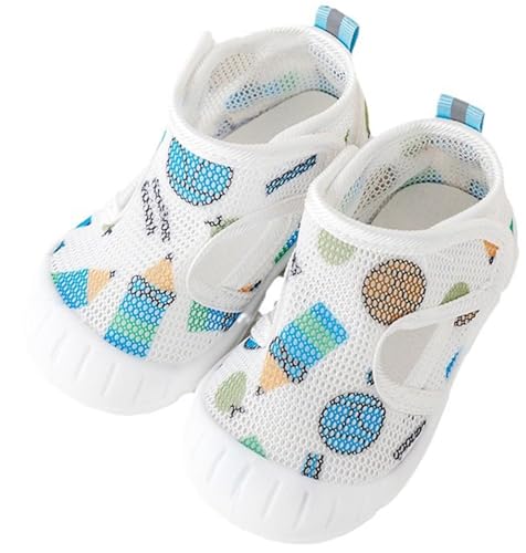Lauflernschuhe Baby Barfußschuhe Sommer Babyschuhe Kleinkind Schuhe Jungen Mädchen Sandalen Atmungsaktive Kleinkind Anti-Rutsch Unisex,Blau,12-18 Monate/CN13 von Aggroot