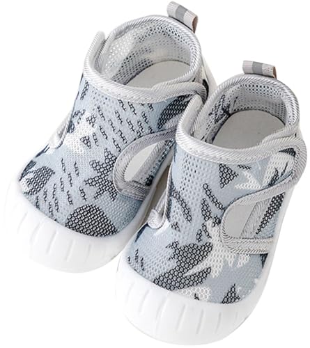 Lauflernschuhe Baby Barfußschuhe Sommer Babyschuhe Kleinkind Schuhe Jungen Mädchen Sandalen Atmungsaktive Kleinkind Anti-Rutsch Unisex,Grau,18-24 Monate/CN13.5 von Aggroot