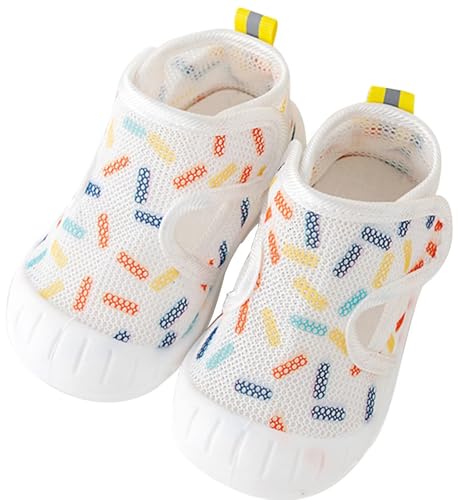Lauflernschuhe Baby Barfußschuhe Sommer Babyschuhe Kleinkind Schuhe Jungen Mädchen Sandalen Atmungsaktive Kleinkind Anti-Rutsch Unisex,Weiß,18-24 Monate/CN13.5 von Aggroot