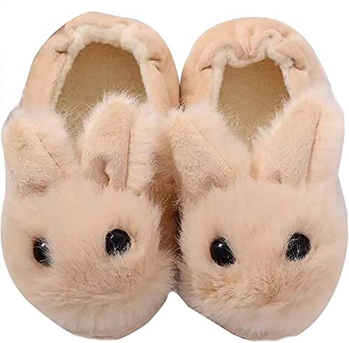 Aggroot Plüsch Hausschuhe für Mädchen Jungen Pantoffeln Winter Baumwolle Pantoffeln Kleinkind Wärme Weiche Bequem Hausschuhe Flauschige rutschfeste Slippers, Beige Hase,21/22 EU=CN13/14 von Aggroot