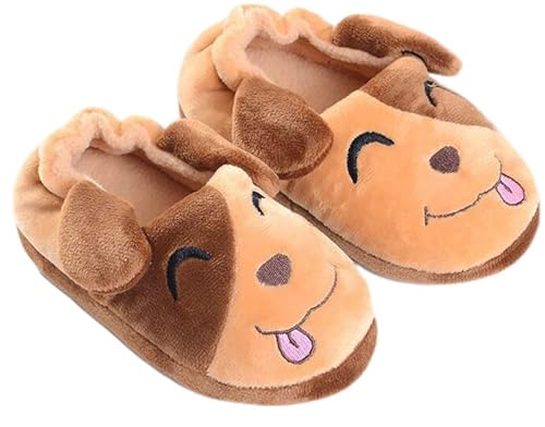 Aggroot Plüsch Hausschuhe für Mädchen Jungen Pantoffeln Winter Baumwolle Pantoffeln Kleinkind Wärme Weiche Bequem Hausschuhe Flauschige rutschfeste Slippers, Kaffee,25/27 EU=CN17/18 von Aggroot