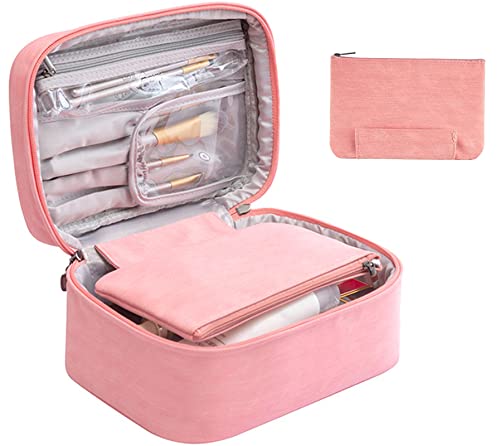 Reise Kosmetiktasche Große,Damen Kulturtasche wasserdichte Kulturbeutel Damen Make up Tasche Schminktasche Travel Cosmetic Organizer für Frauen Mädchen,Rosa von Aggroot