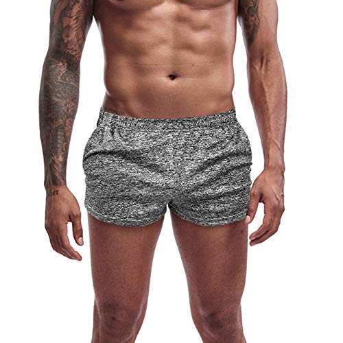 Agilelin Herren Sporthose,Fitness Hose Gym Shorts,Trainingshose kurz mit Tasche,Quick Dry (Grau,Mit Tasche,L) von Agilelin