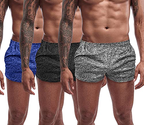 Agilelin Herren Sporthose,Fitness Hose Gym Shorts,Trainingshose kurz mit Tasche,Quick Dry (Schwarz,Grau,Blau,Mit Tasche,L) von Agilelin