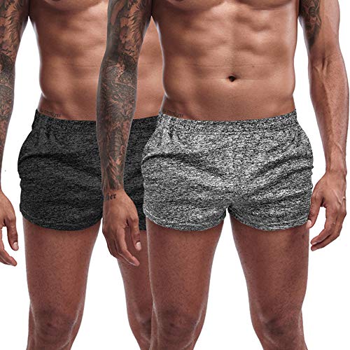 Agilelin Herren Sporthose,Fitness Hose Gym Shorts,Trainingshose kurz mit Tasche,Quick Dry (Schwarz,Grau,Mit Tasche,M) von Agilelin