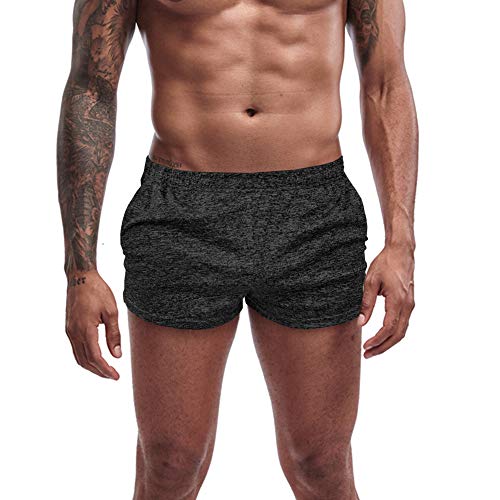 Agilelin Herren Sporthose,Fitness Hose Gym Shorts,Trainingshose kurz mit Tasche,Quick Dry (schwarz, mit Tasche, M) von Agilelin