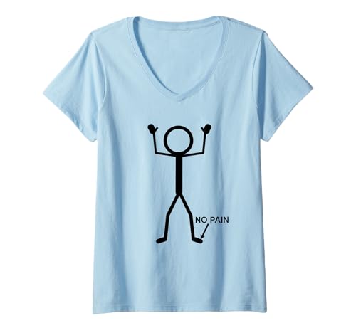 Damen Keine Schmerzen nur am kleinen Zeh Strichmännchen Lustiger Altershumor T-Shirt mit V-Ausschnitt Damen Keine Schmerzen nur am kleinen Zeh Strichmännchen Lustiger Altershumor T-Shirt mit V-Ausschnitt von Aging Humor Apparel