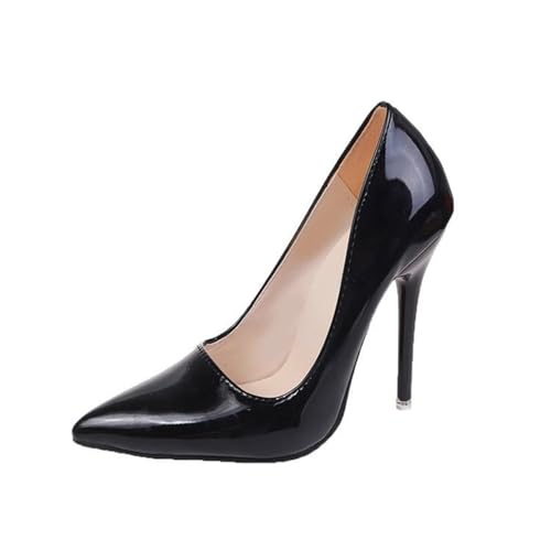 Agiyenna Damen Elegante Geschlossen Abendschuhe Partyschuhe mit Spitzer Zehenpartie Schnallen oder Slip-on Absätze Sexy Stilettos Einfarbige Lackleder Freizeitschuhe Hochzeitsschuhe von Agiyenna