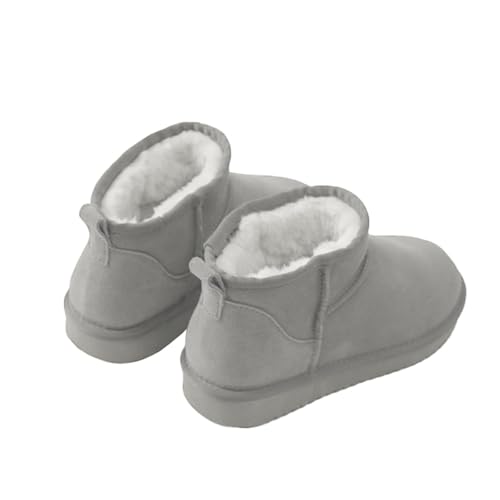 Agiyenna Damen Schlupfstiefel Warm Gefüttert Mini-Stiefel Flache Schneestiefel Warm Bequem Winterstiefel Wasserdichte und Rutschfeste Outdoor Schneestiefel Stiefeletten Einfarbige Freizeitstiefel von Agiyenna
