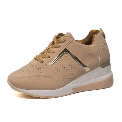 Agiyenna Damen Sneaker Damen Schuhe Keilabsatz Plateau Dämpfung Freizeitschuhe Turnschuhe Elastisch Atmungsaktiv Sportschuhe Leichtgewichts Jogging Sportsschuhe Straßenlaufschuhe von Agiyenna