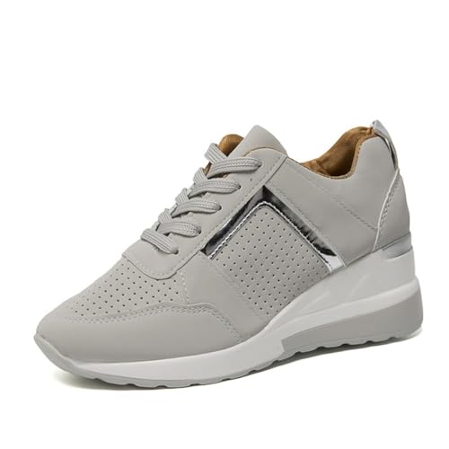Agiyenna Damen Sneaker Damen Schuhe Keilabsatz Plateau Dämpfung Freizeitschuhe Turnschuhe Elastisch Atmungsaktiv Sportschuhe Leichtgewichts Jogging Sportsschuhe Straßenlaufschuhe von Agiyenna