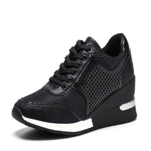 Agiyenna Damen Sneaker Damen Schuhe Keilabsatz Plateau Dämpfung Freizeitschuhe Turnschuhe Elastisch Atmungsaktiv Sportschuhe Leichtgewichts Jogging Sportsschuhe Straßenlaufschuhe von Agiyenna