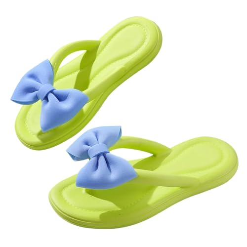 Agiyenna Damen Sommer Flip Flops Einfarbig Badelatschen mit Schleifen Niedlicher Stil Rutschfeste Sohle Zehentrenner Hausschuhe Freizeit Weich Badeschlappen Wolken Slippers von Agiyenna
