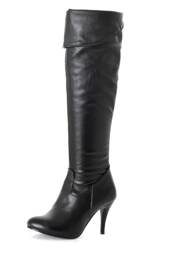 Agiyenna Damen Spitze Zehe High Heel Stiefel mit Seitlichem Reißverschluss Overknee Stiefel Hohe Stiefel PU Lederstiefel oder Wildlederstiefel mit Stilettos Einfarbige Lässige Stretch Kniestiefel von Agiyenna