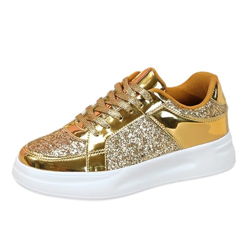 Agiyenna Damen Sportschuhe Glitzer Sneaker Laufschuhe Outdoor Fitness Wanderschuhe Freizeitschuhe Pailletten Sneaker Atmungsaktiv Fashion Leichtgewichts Sportschuhe Flach Schuhe von Agiyenna