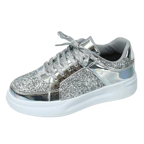 Agiyenna Damen Sportschuhe Glitzer Sneaker Laufschuhe Outdoor Fitness Wanderschuhe Freizeitschuhe Pailletten Sneaker Atmungsaktiv Fashion Leichtgewichts Sportschuhe Flach Schuhe von Agiyenna