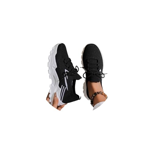 Agiyenna Damen Sportschuhe mit Schnürsenkel Sommer Mesh Atmungsaktiv Turnschuhe Leicht Bequeme rutschfest Joggingschuhe für Outdoor Einfarbig Freizeit Sneaker Mode Straßenlaufschuhe von Agiyenna