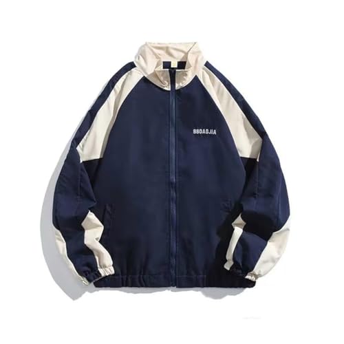 Agiyenna Herren Mode Sportjacke Y2K Sweatjacke mit Reißverschluss Wintermantel mit Stehkragen Jacke Herren Hip Hop Mantel Casuale Übergangsjacke Streetwear Baseball Jacke von Agiyenna
