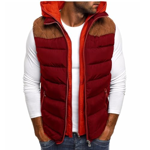 Agiyenna Herren Weste Outdoor Sportweste Winter Wärmer Leicht Ärmellose Weste mit Kapuze Freizeit Jogging Weste mit Taschen Casual Übergangsjacke mit Reißverschluss von Agiyenna