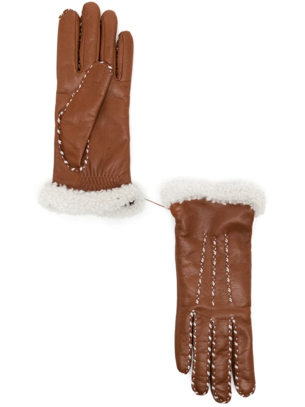 Agnelle Marie Louise Shearling-Handschuhe - Braun von Agnelle