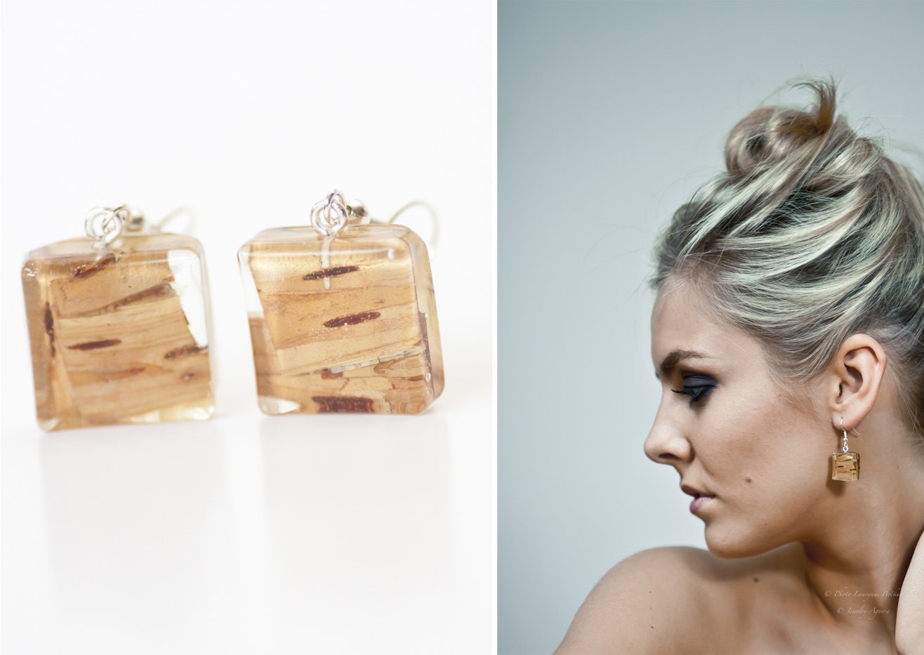 Holzohrringe - Birkenohrringe Echter Birkenschmuck Harzohrringe Waldohrringe Naturinspirierter Schmuck Holzohrringe - Birkenohrringe Echter Birkenschmuck Harzohrringe Waldohrringe Naturinspirierter Schmuck von Agnera