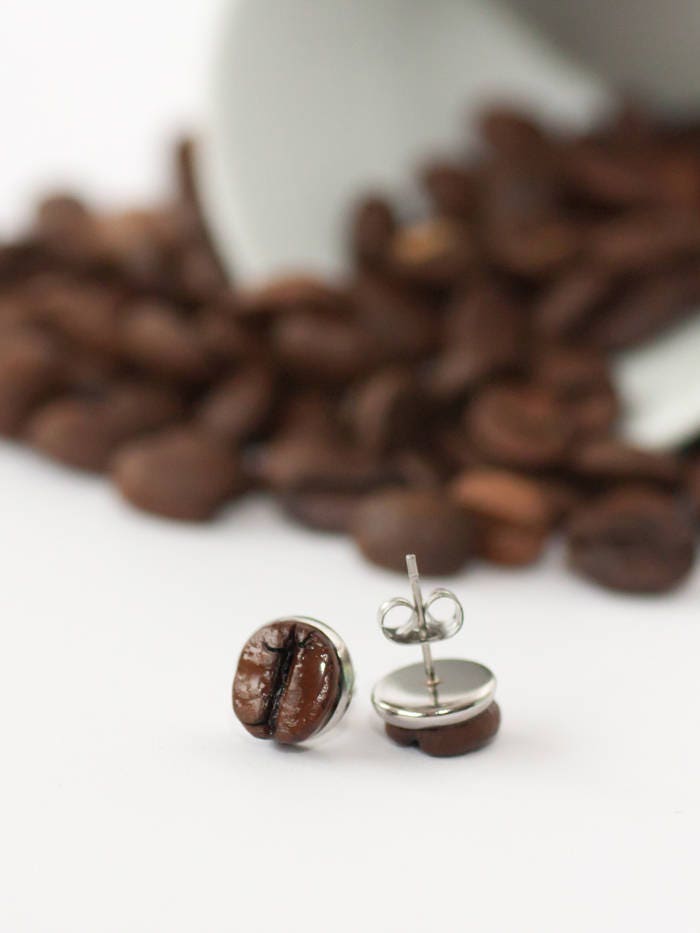Ohrstecker - Kaffee Echte Bohne Schmuck Kleine Ohrringe Liebhaber Geschenk Idee Ohrstecker - Kaffee Echte Bohne Schmuck Kleine Ohrringe Liebhaber Geschenk Idee von Agnera