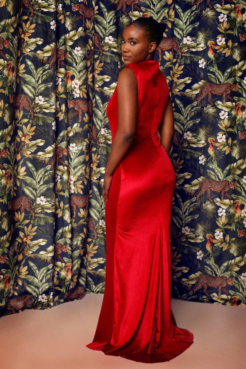 Rot Samt Abend Meerjungfrau-stil Kleid von AgnesMiraRosa