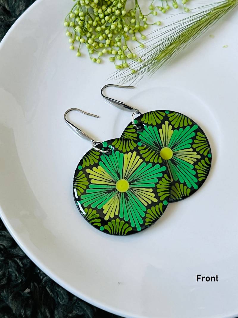 Mandala Ohrringe Und Anhänger Set - Handbemalte Boho Schmuck Mit Kunstharzüberzug Für Mutter Freundinnen Geschenk Sie von AgniiKala