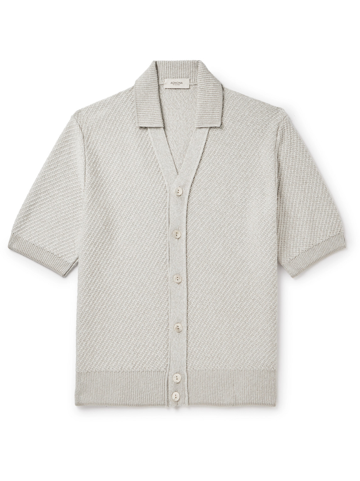 Agnona - Cotton, Silk and Cashmere-Blend Shirt - Men - Gray - XL von Agnona