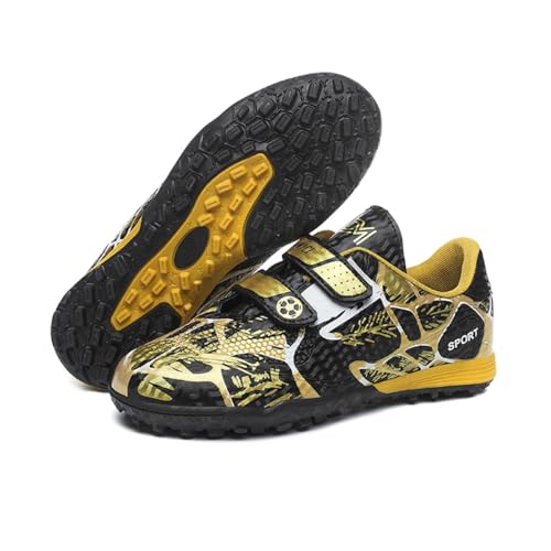 Agnueuty Fußballschuhe mit Stollen für Jungen Mädchen Athletics Football Schuhe Laceless Leichtathletik Trainingsschuhe Unisex Kinder,Schwarz,EU34 Agnueuty Fußballschuhe mit Stollen für Jungen Mädchen Athletics Football Schuhe Laceless Leichtathletik Trainingsschuhe Unisex Kinder,Schwarz,EU34 von Agnueuty